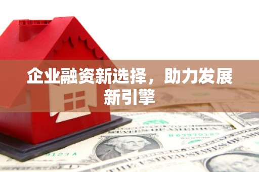斗六企业融资新选择，助力发展新引擎