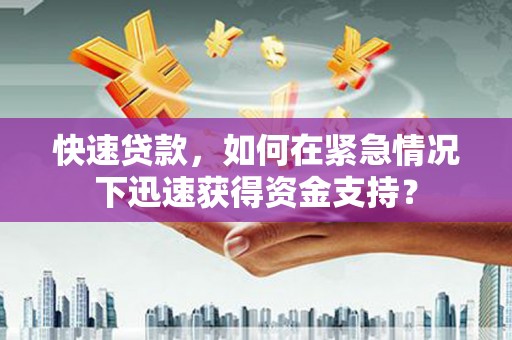 斗六快速贷款，如何在紧急情况下迅速获得资金支持？