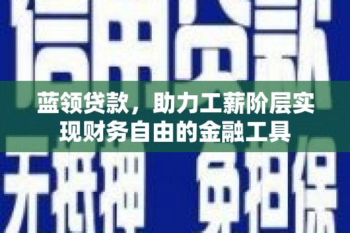 斗六蓝领贷款，助力工薪阶层实现财务自由的金融工具